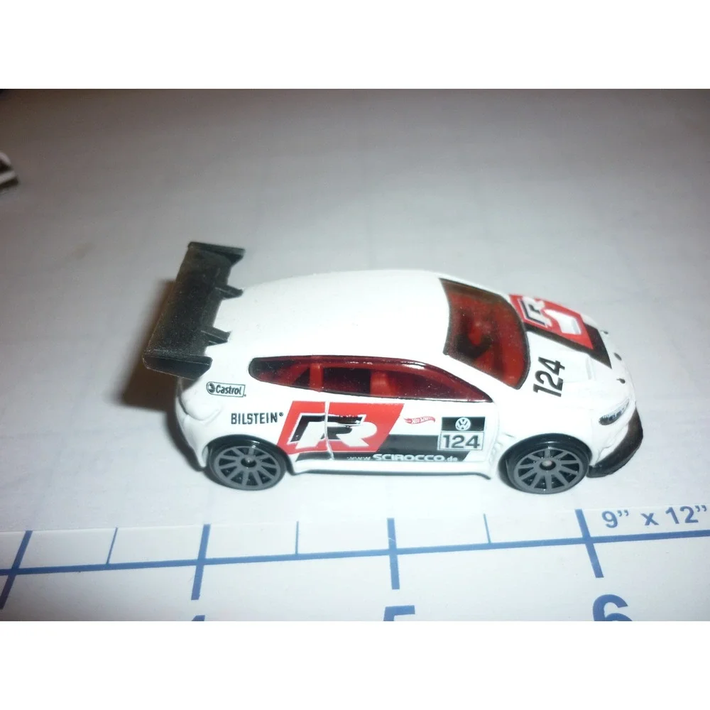 Hot Wheels Volkswagen Scirocco GT 24 Race Car White Red Black‎ 124 Numbered